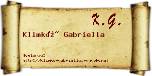 Klimkó Gabriella névjegykártya