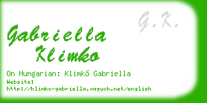 gabriella klimko business card